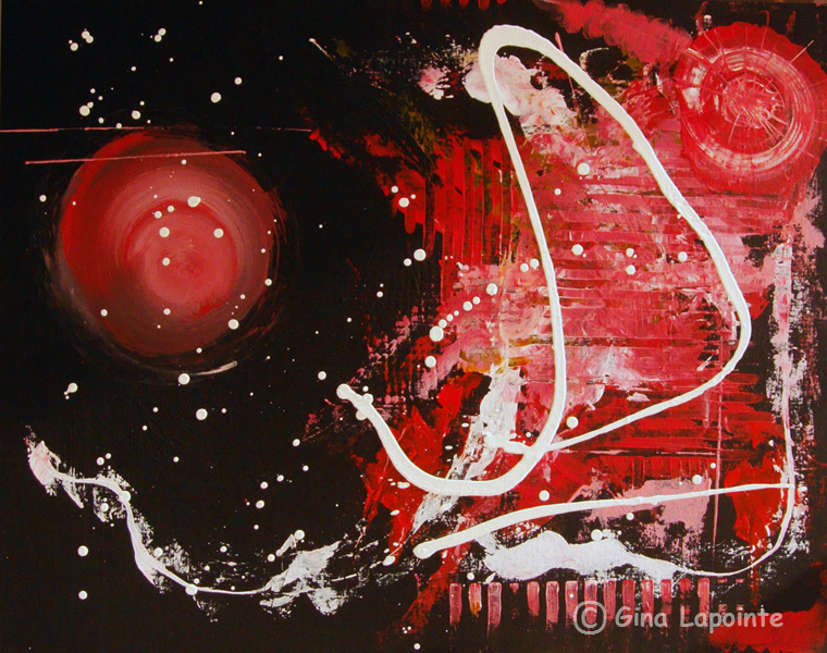 Papillon rouge, acrylique sur toile