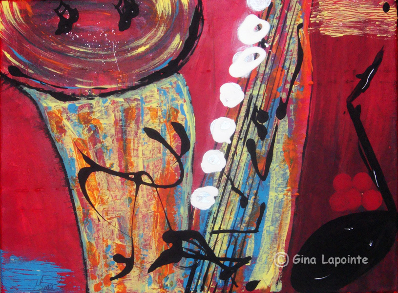 Sax in the city, acrylique sur toile