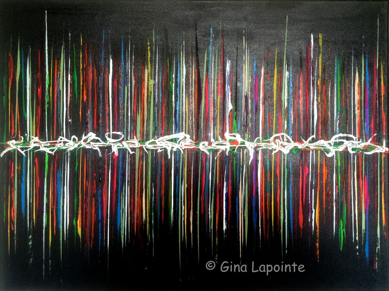 Flammèches II, 
    acrylique sur toile, 23.6 x 31.5 (60 x 80 cm)