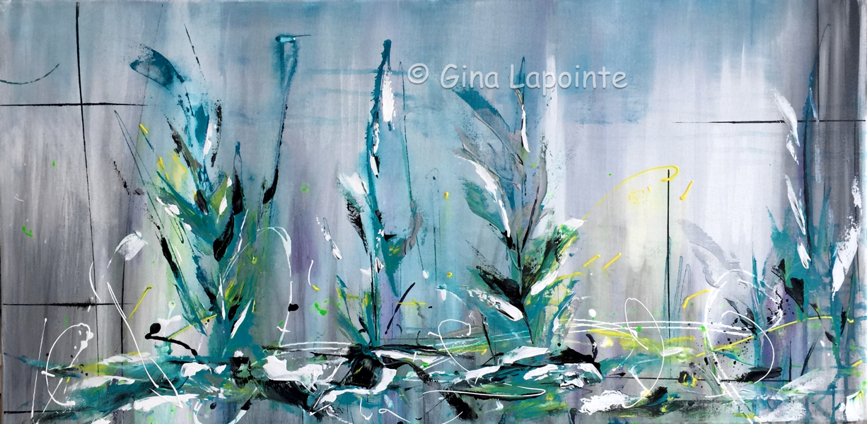 Douce nature, acrylique sur toile, 19.75 x 39 (50.2 x 99.1 cm)