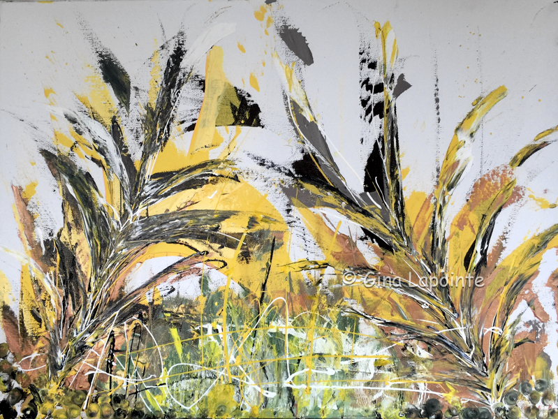 Jardin sauvage, acrylique sur toile, 23 5/8 x 31 1/2 (60 x 80 cm)